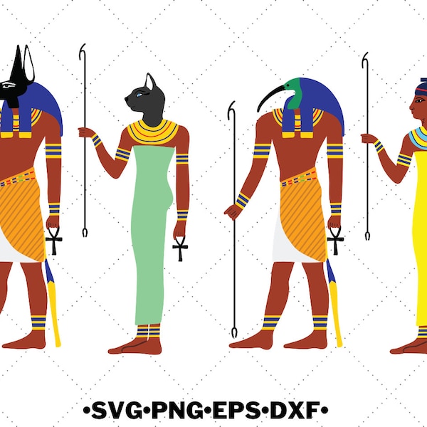 Egyptian-gods-and-goddesses-SVG -  Mythology SVG - Eps - Dxf - Svg - Digital files - Print t-shirt - cricut and silhouette - Clip Art