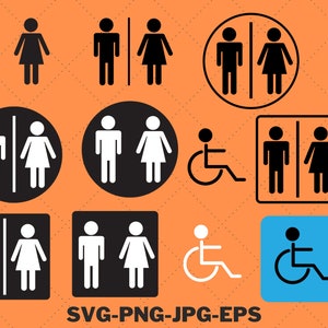 Restroom SVG - Toilet Svg - Bathroom Svg - Clip Art - Image Files - Digital files - Download  files - Svg - Png - Eps - Jpg