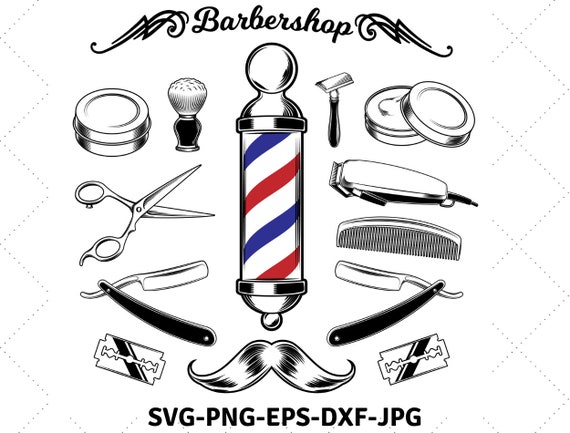 Barbershop Tools Svg Barbershop Tools Bundle Pac (Download Now) 