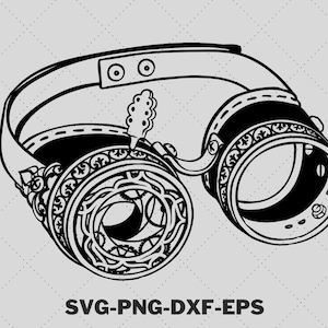 Steampunk Googles svg - Steampunk Svg - fichier de découpe - Clip Art - fichiers Image - fichiers numériques - fichiers à télécharger - Svg - Png - Eps - Dxf