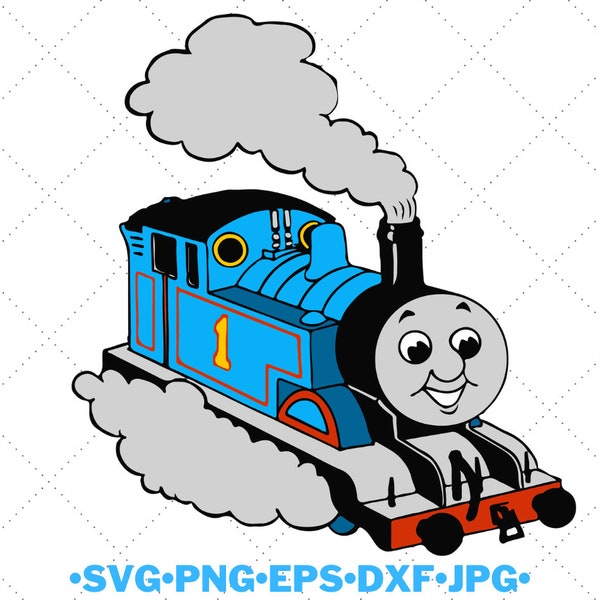 Locomotive SVG - Locomotive Thomas SVG - Cute Locomotive Svg - Clip Art - Image Files - Digital files Download files Svg Png Eps Jpg Dxf