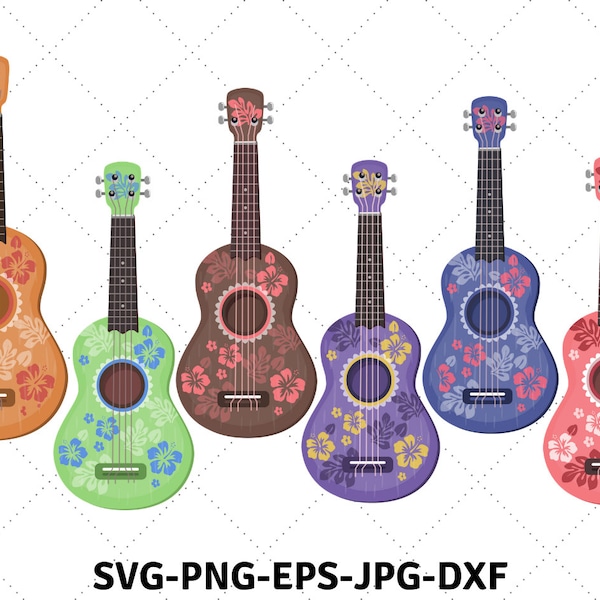 Ukulele SVG - Ukulele Clipart - Vector Ukulele - Guitar SVG  - Image Files - Digital files - Download  files - Svg - Png - Eps - Jpg Dxf