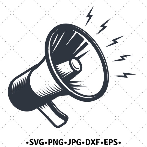 Megaphone Svg - Bullhorn SVG - Bullhorn Clipart - lip Art - Image Files - Digital files - Download  files - Svg - Png - Eps - Jpg Dxf