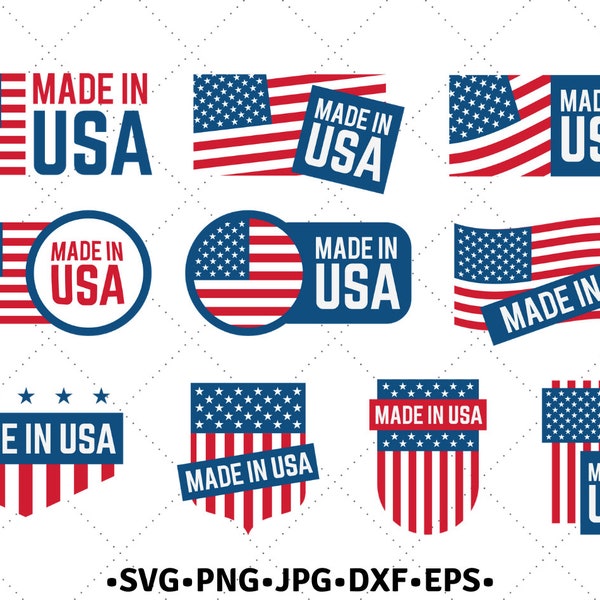 Made in USA Svg -  Patriotic Svg - Usa Svg - America Svg - Made In America Svg -   Clip Art - Digital files - Svg - Png - Eps - Jpg -  Dxf