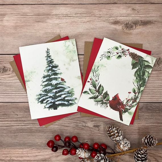 Cardinal and Evergreen Holiday Card Cardinal and Evergreen Holiday Card