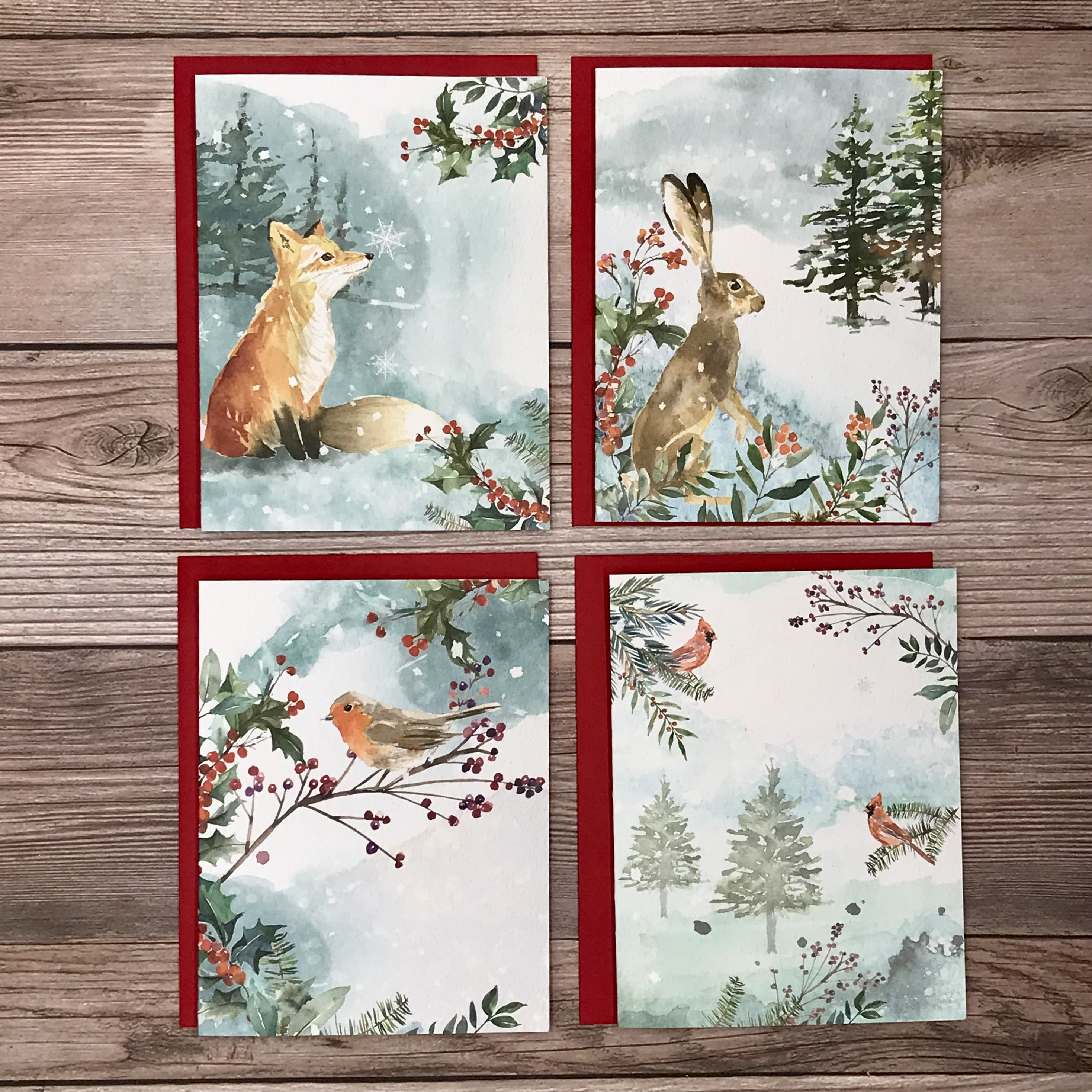 The Wildlife Sister & Brother-in-Law Christmas Card (LD-X13965MW) - Foxes In The Snow - Artistic Card For Both Of You From Range - View #2