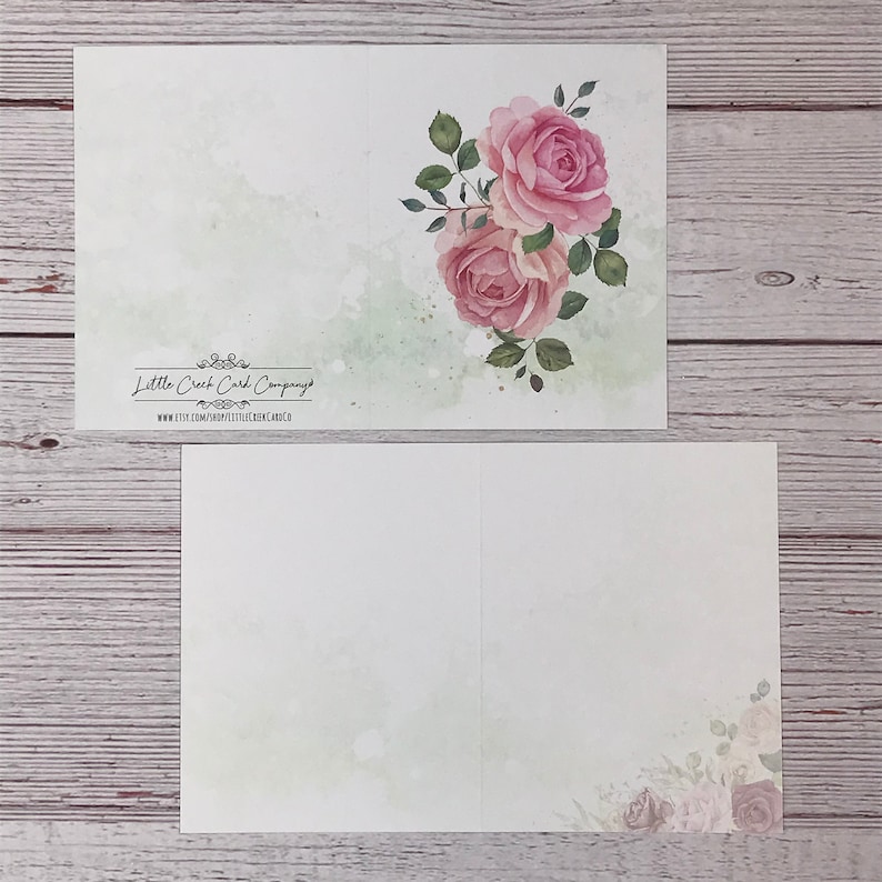 12 Note Cards Gift Set - Watercolor Vintage Rose Floral Notecards ...