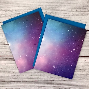 Outer Space, Galaxy, Nebula #1 - 12 note card gift pack - quality blank greeting, thank you, all occasion, birthday card