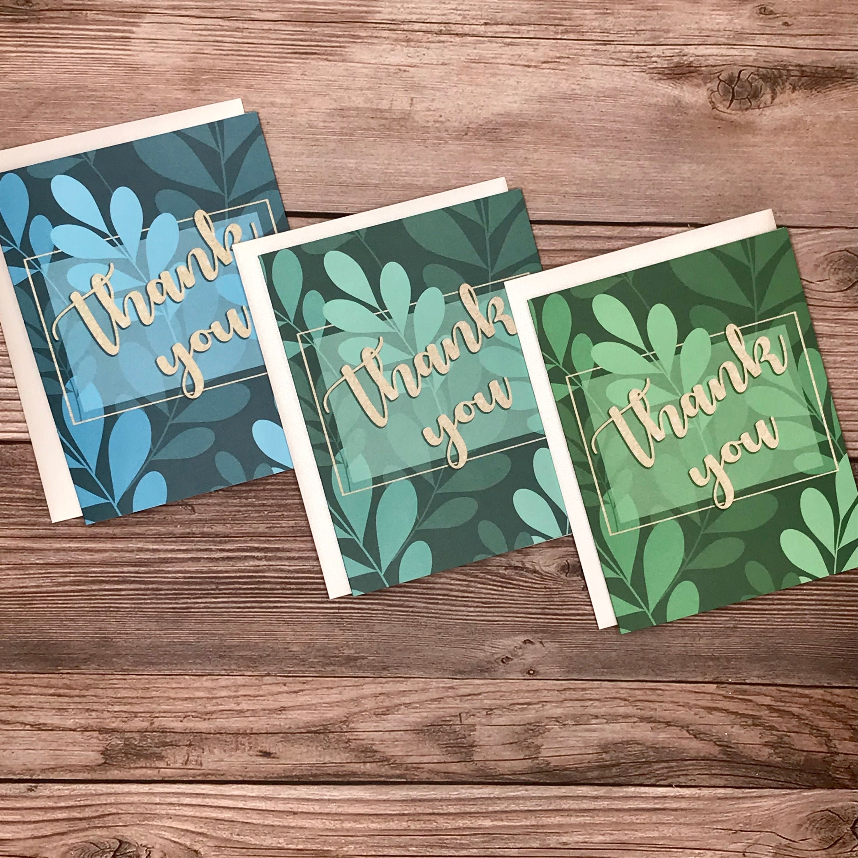 Botanical Leaf Floral Thank You Cards Variety Pack - 12 Note Card Pack ...