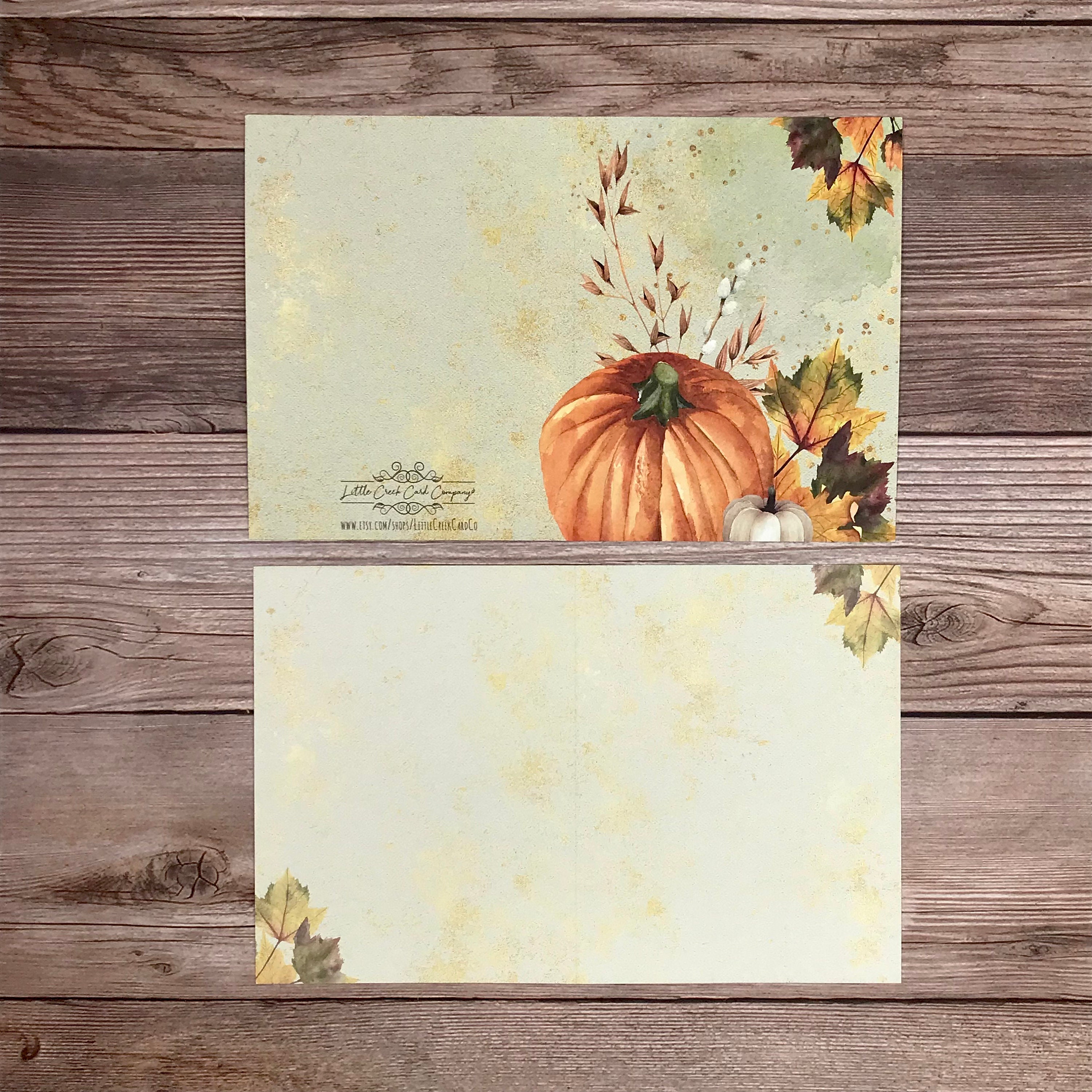 Watercolor Pumpkin Spice Autumn Leaves Fall Notecards - 12 Card Gift ...