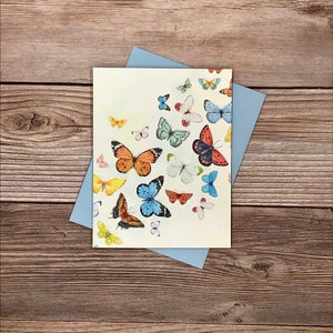 Colorful Butterfly Butterflies watercolor -12 card gift set - high-end greeting, thank you, birthday, all-occasion cards or invitations
