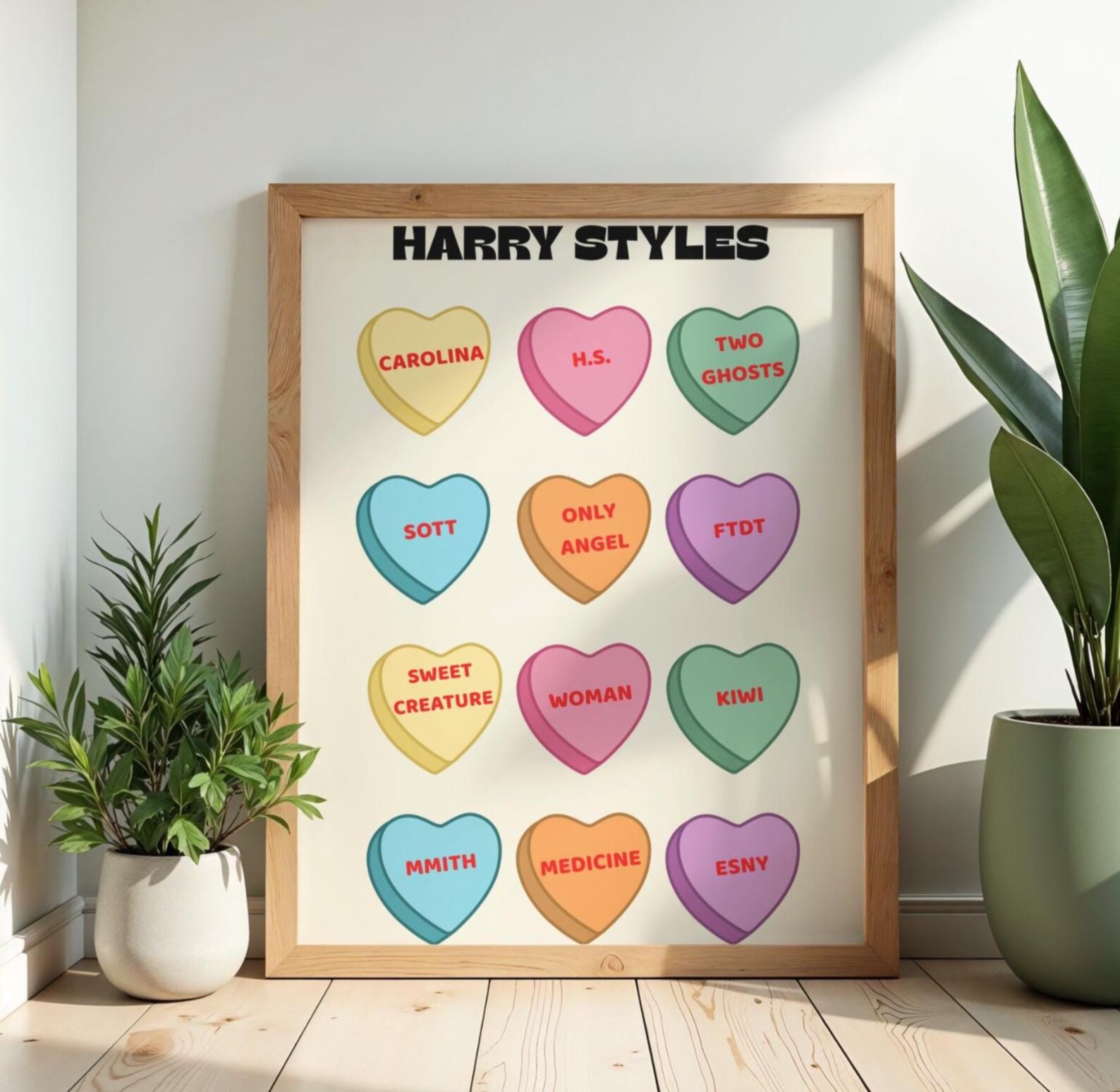 Candy Hearts Wall Art | Digital Download Printable | Valentine’s Day