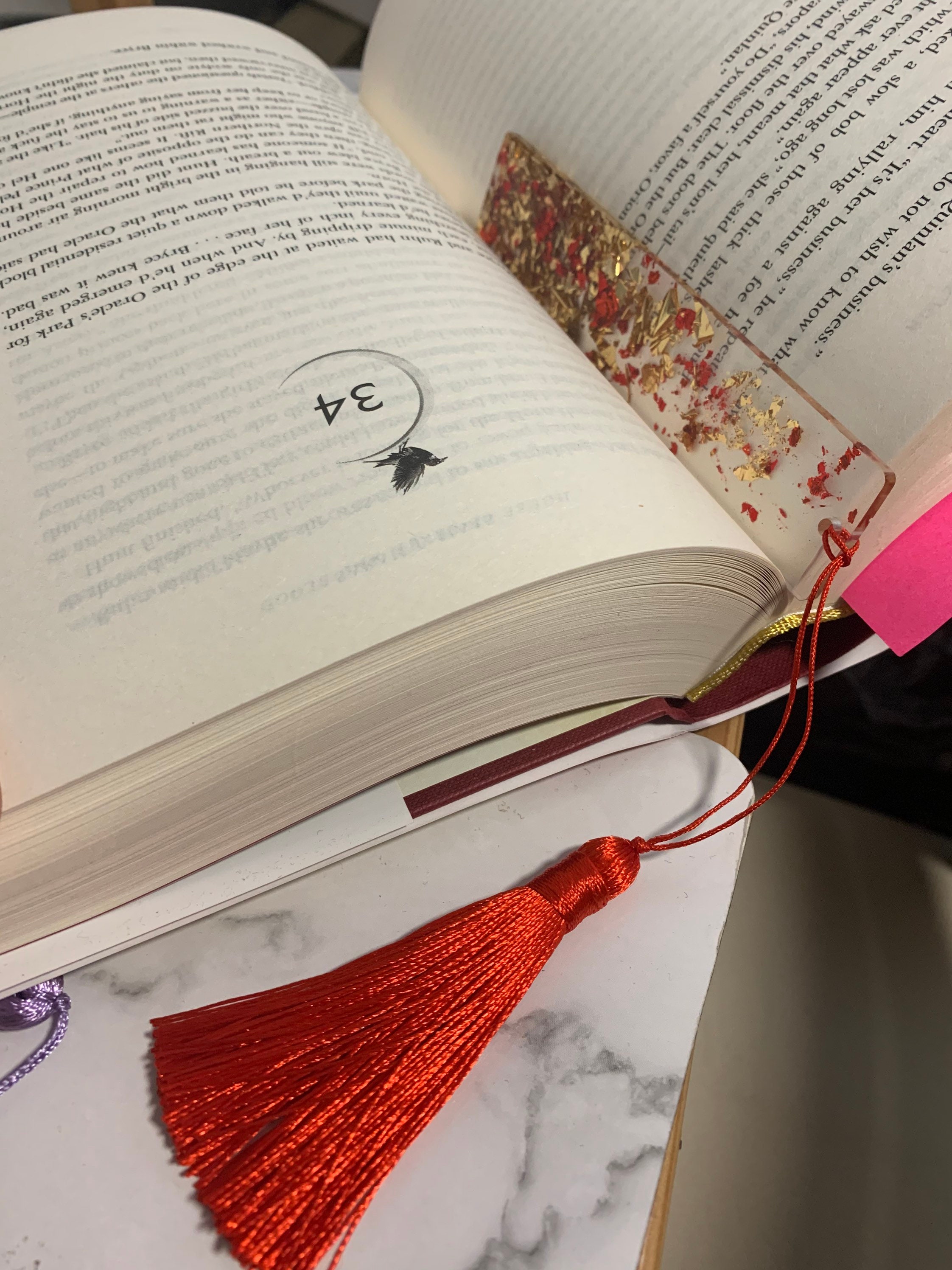 Custom Resin foil bookmarks with tassels Etsy