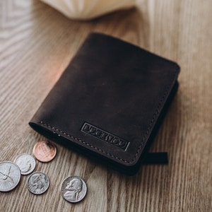 Cartera de cuero para hombre, cartera de cuero hecha a mano, regalo de Año Nuevo, cartera personalizada, organizador de tarjetas de crédito, regalo de entrega rápida, carteras elegantes