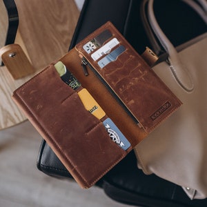 Vrouwen lederen portemonnee, handgemaakte lederen portemonnee, Nieuwjaarscadeau, gepersonaliseerde portemonnee, creditcard portemonnee, snelle levering cadeau, vrouwen accessorie