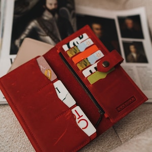 Cartera de cuero para mujer, cartera de cuero hecha a mano, regalo de Año Nuevo, cartera personalizada, cartera de tarjeta de crédito, regalo de entrega rápida, accesorio para mujer