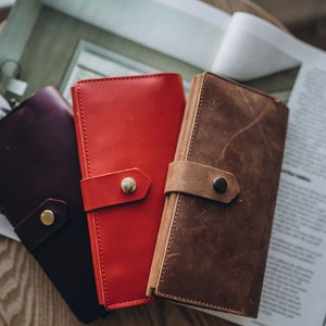 Cartera de cuero para mujer, cartera de cuero hecha a mano, regalo de Año Nuevo, cartera personalizada, cartera para tarjetas de crédito, regalo de entrega rápida, accesorio para mujer