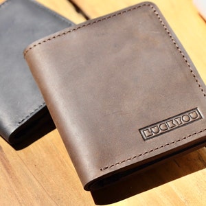 Man lederen portemonnee, handgemaakte lederen portemonnee, Nieuwjaarscadeau, gepersonaliseerde portemonnee, creditcard organisator, snelle levering geschenk, stijlvolle portefeuilles