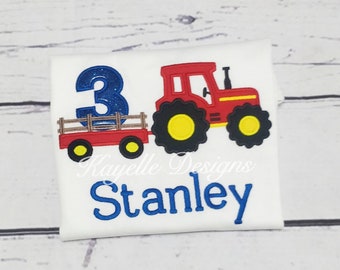 Children Personalised Truck t-shirt | Birthday | Embroidery| Farm Vehicle
