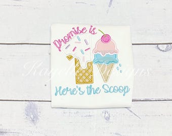 Girls Ice-cream t-shirt | Birthday | Embroidery | Ice-cream Birthday |