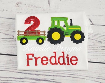 Children Personalised Truck t-shirt | Birthday | Embroidery| Farm Vehicle