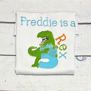 Boys Personalised Dinosaur t-shirt | Birthday | Embroidery