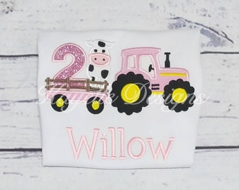 Children Personalised Farm Truck t-shirt | Birthday | Embroidery| Farm Vehicle | Farm Tractor