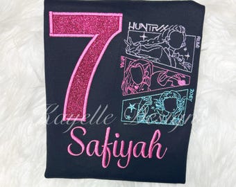 Girls Personalised dancing girls t-shirt | Birthday | Embroidery