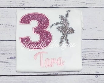 Children Personalised Ballerina t-shirt | Birthday | Embroidery | Gymnast