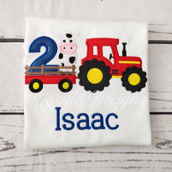 Children Personalised Farm Truck t-shirt | Birthday | Embroidery| Farm Vehicle | Farm Tractor