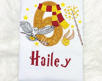 Maglietta personalizzata da mago per bambine / Compleanno / Ricamo /