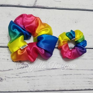 Rainbow satin Scrunchie