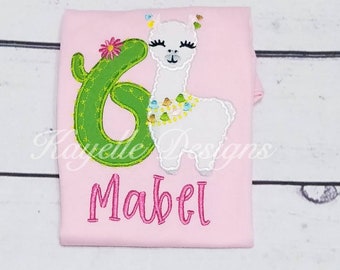 T-shirt personalizzata per bambini Lama / Compleanno / Ricamo / T-shirt compleanno Alpaca