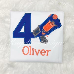 Jungen personalisierte nerf gun T-Shirt | Geburtstag | Stickerei|
