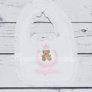 Personalised baby bib | new baby present | baby shower gift | baby bear|