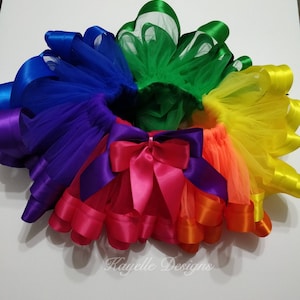 Girls Multicolour Ribbon Trim Tutu  | Birthday |