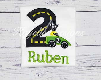 Boys Personalised Race car t-shirt | Birthday | Embroidery| Formula 1