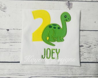 Boys Dinosaur t-shirt | Birthday | Embroidery| Brontosaurus