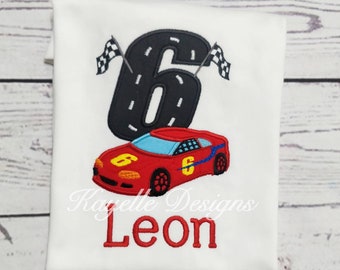 Boys Personalised Race car t-shirt | Birthday | Embroidery| Formula 1