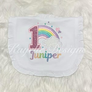 Personalised 1st birthday rainbow baby bib | First Birthday bib |