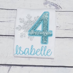 Girls Personalised Frozen t-shirt | Birthday | Embroidery | Frozen Birthday | Snowflake