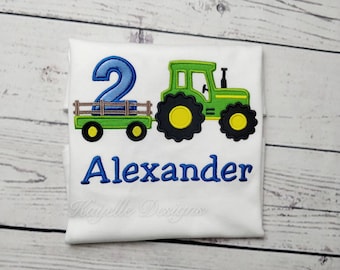 Boys Personalised Truck t-shirt | Birthday | Embroidery| Farm Vehicle