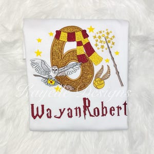 Boys Personalised Wizard t-shirt | Birthday | Embroidery |