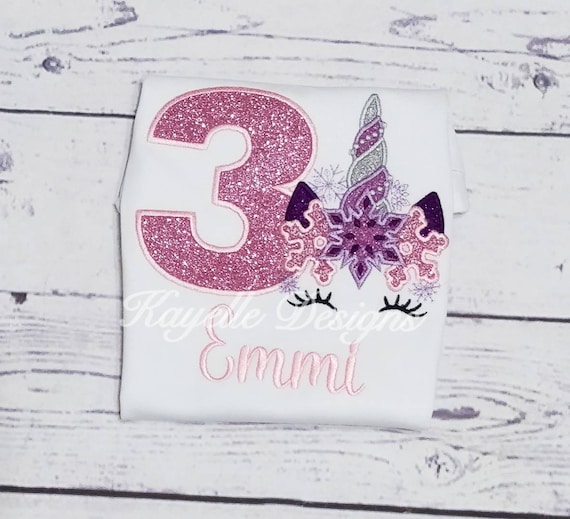 T-shirt Manches Longues Enfant Licorne Brodé - Personnalisé 1er Anniversaire - Neuf