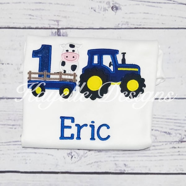 Children Personalised Farm Truck t-shirt | Birthday | Embroidery| Farm Vehicle | Farm Tractor