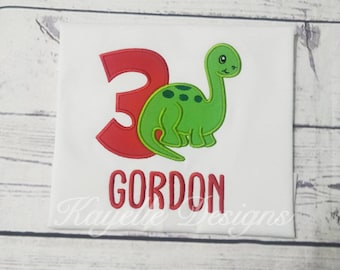 Boys Dinosaur t-shirt | Birthday | Embroidery| Brontosaurus