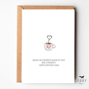 Perfecte mix van liefde en kracht | Koffieliefhebbende Moederdagkaart | Kaart van kind naar moeder | Minimale Moederdagkaart | Kaart voor moeder