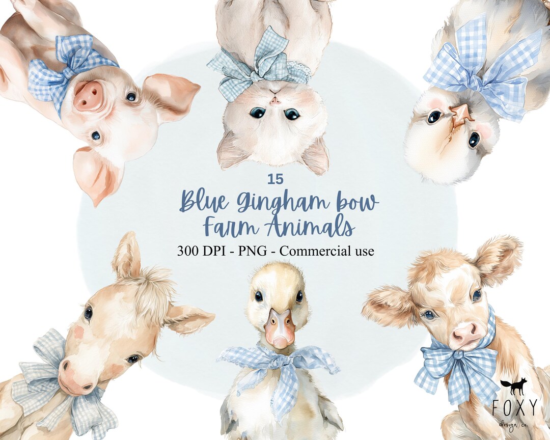 Watercolor Baby Farm Animals Clipart Set, Cute Farm Nursery Animals ...