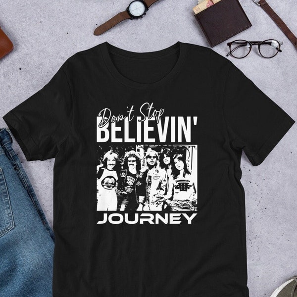 Journey Don't Stop Believin' Short-sleeve unisex t-shirt. Steve Perry Rock Band