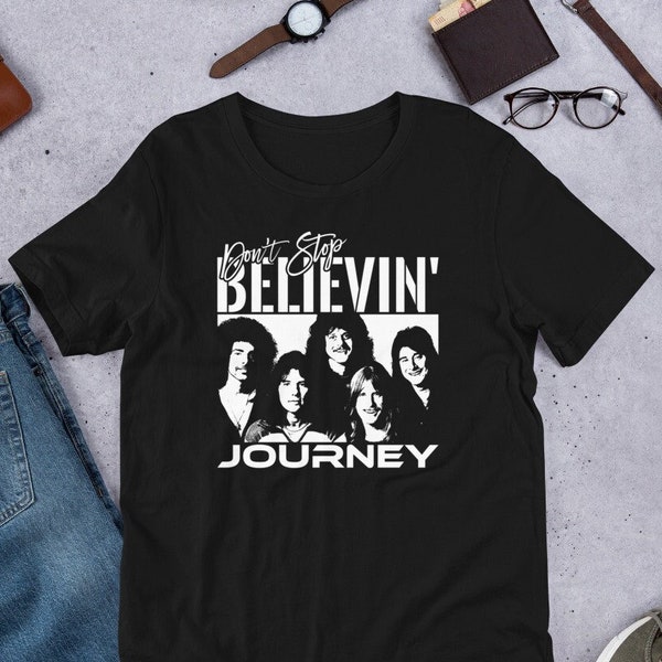 Journey Don't Stop Believin' Design 5 Short-sleeve unisex t-shirt. Steve Perry Rock Band